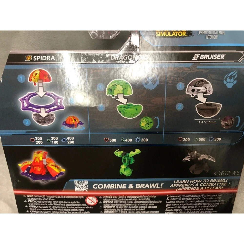 Bakugan Starter Pack Wave 4 Special Attack Spidra Dragonoid Titanium Bruiser NEW